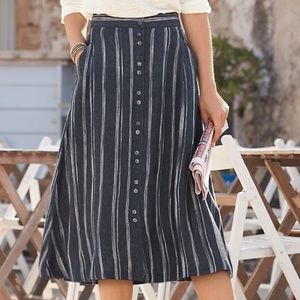 Garnet Hill Linen Midi Skirt size 2
